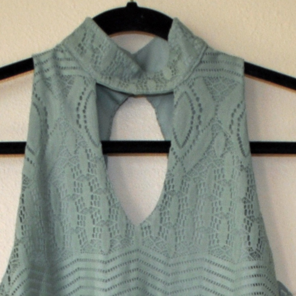 City Studio dusty green lined swing dress XS. - Picture 2 of 3
